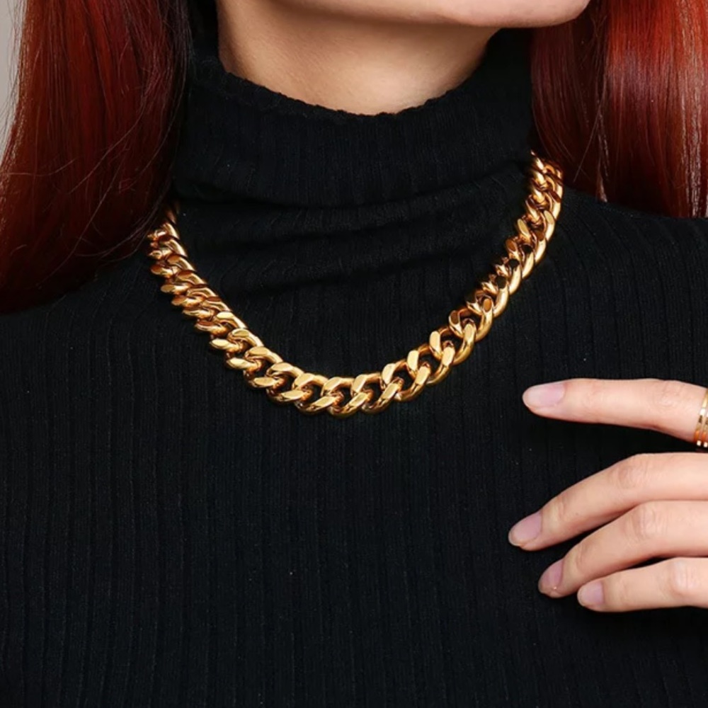 Gold Plated Cuban Necklace - Picture 1 of 6